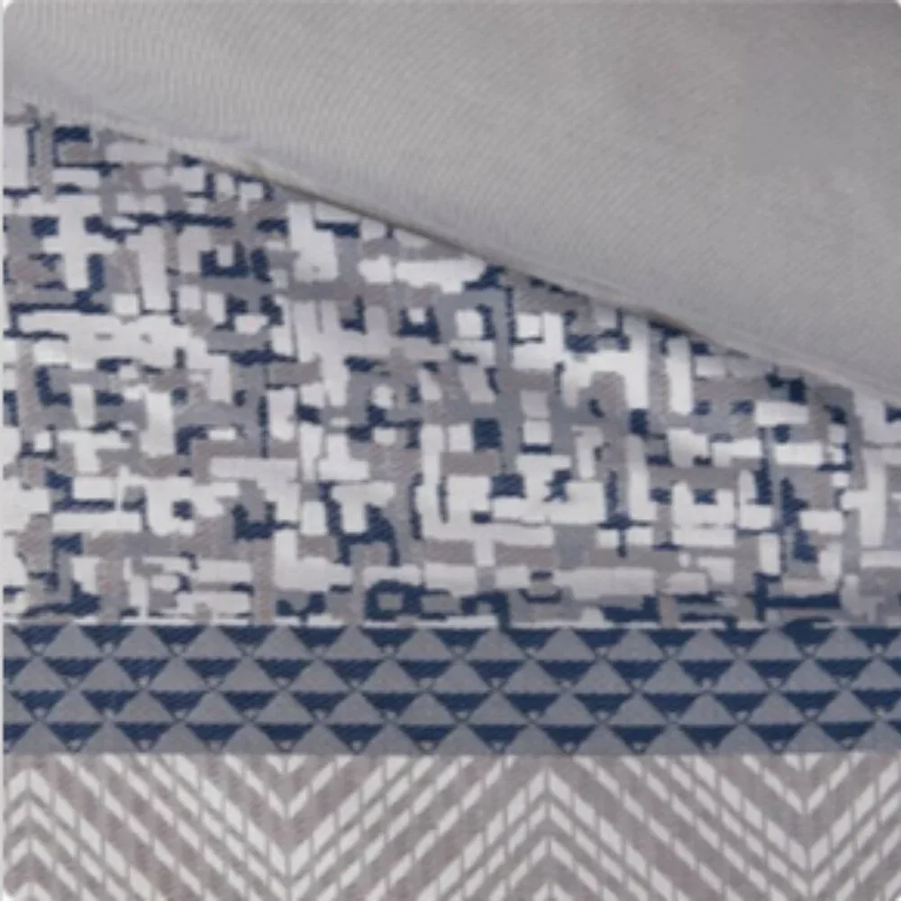 Queen 7 pc Harmony Jacquard Comforter Madison Park Set Navy & Silver - Picture 10 of 14